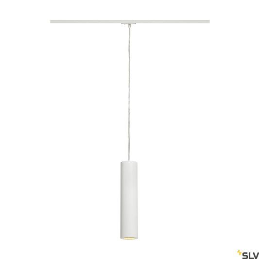 White Track Pendant, SLV ENOLA_B PD, GU10, incl. 1-circuit adapter, for Single Circuit White Track Lighting, 143961