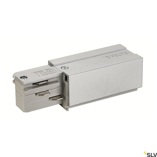SLV EUTRAC feed-in, earth right, silver-grey 145524