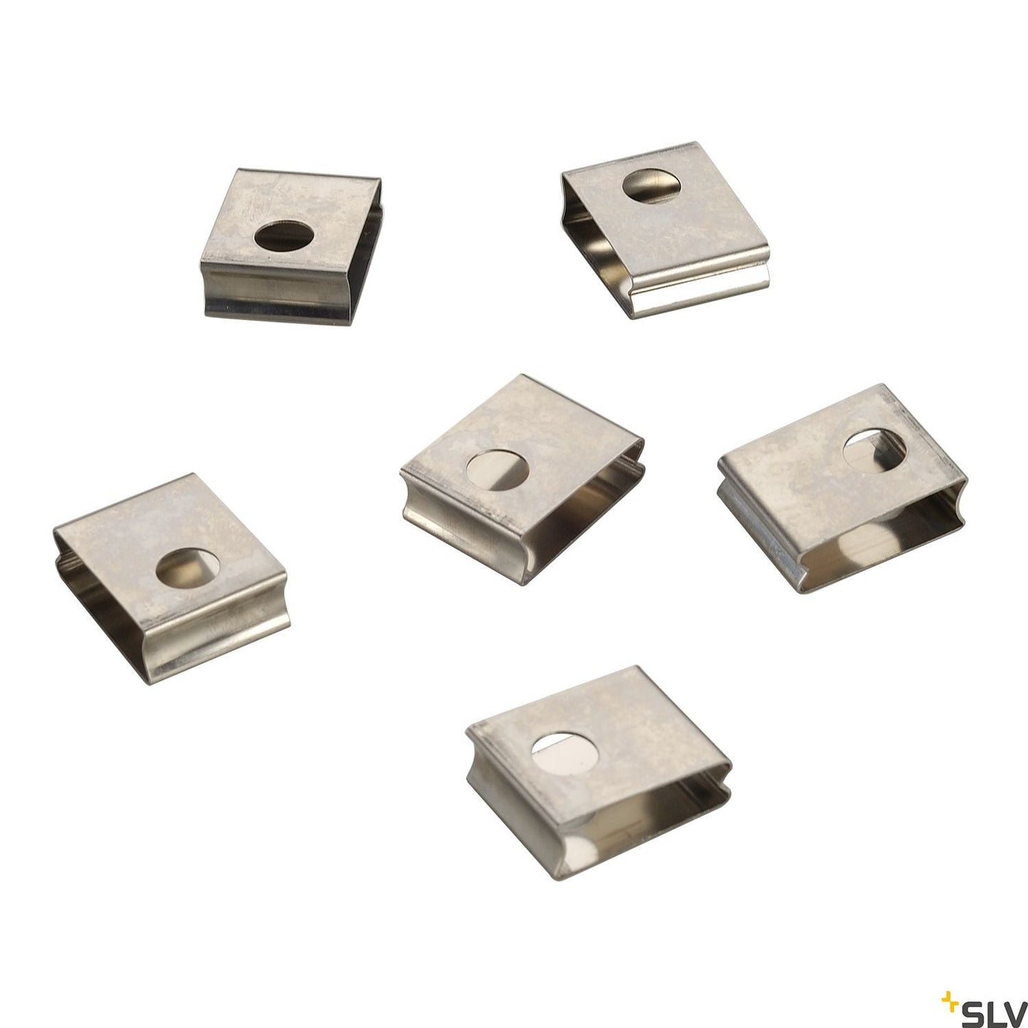 SLV EUTRAC spring clip for 3-circuit recessed track, white, 6 pieces 145551