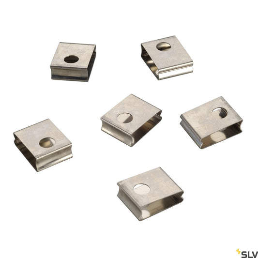 SLV EUTRAC spring clip for 3-circuit recessed track, white, 6 pieces 145551