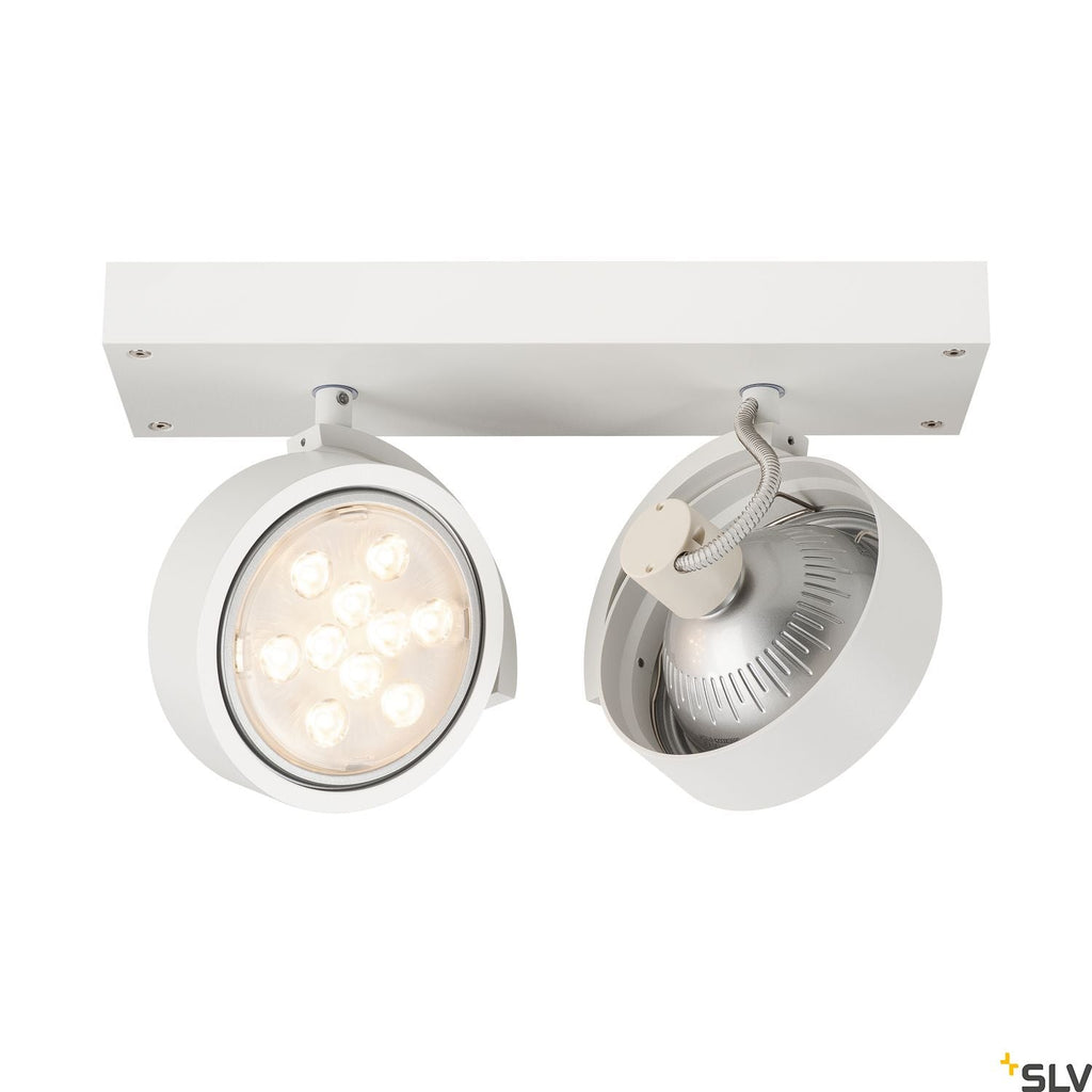 SLV KALU 2 QPAR ceiling light, matt white, 2x ES111, max. 2x 75W 147311