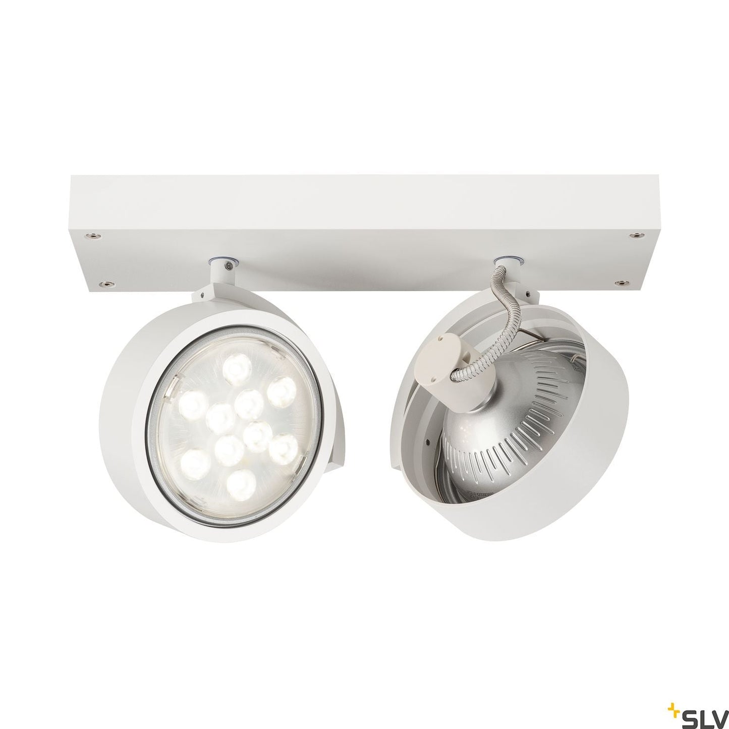 SLV KALU 2 QPAR ceiling light, matt white, 2x ES111, max. 2x 75W 147311