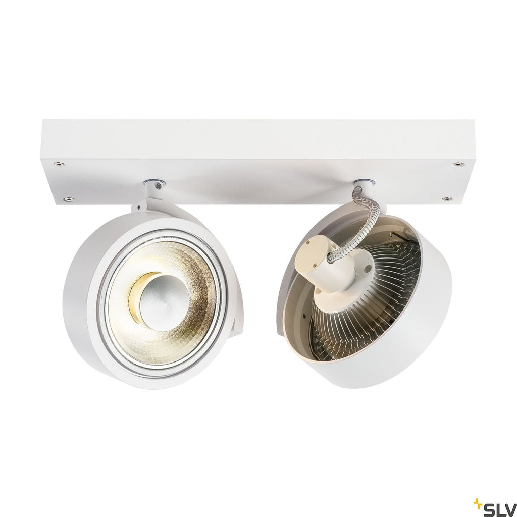 SLV KALU 2 QPAR ceiling light, matt white, 2x ES111, max. 2x 75W 147311