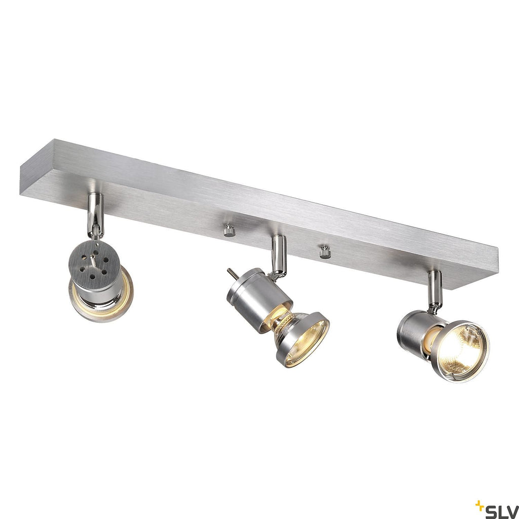 SLV ASTO III wall and ceiling light, alu brushed, 3x GU10, max. 3x 75W 147443
