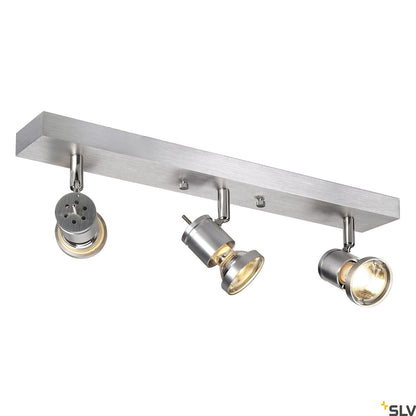 SLV ASTO III wall and ceiling light, alu brushed, 3x GU10, max. 3x 75W 147443