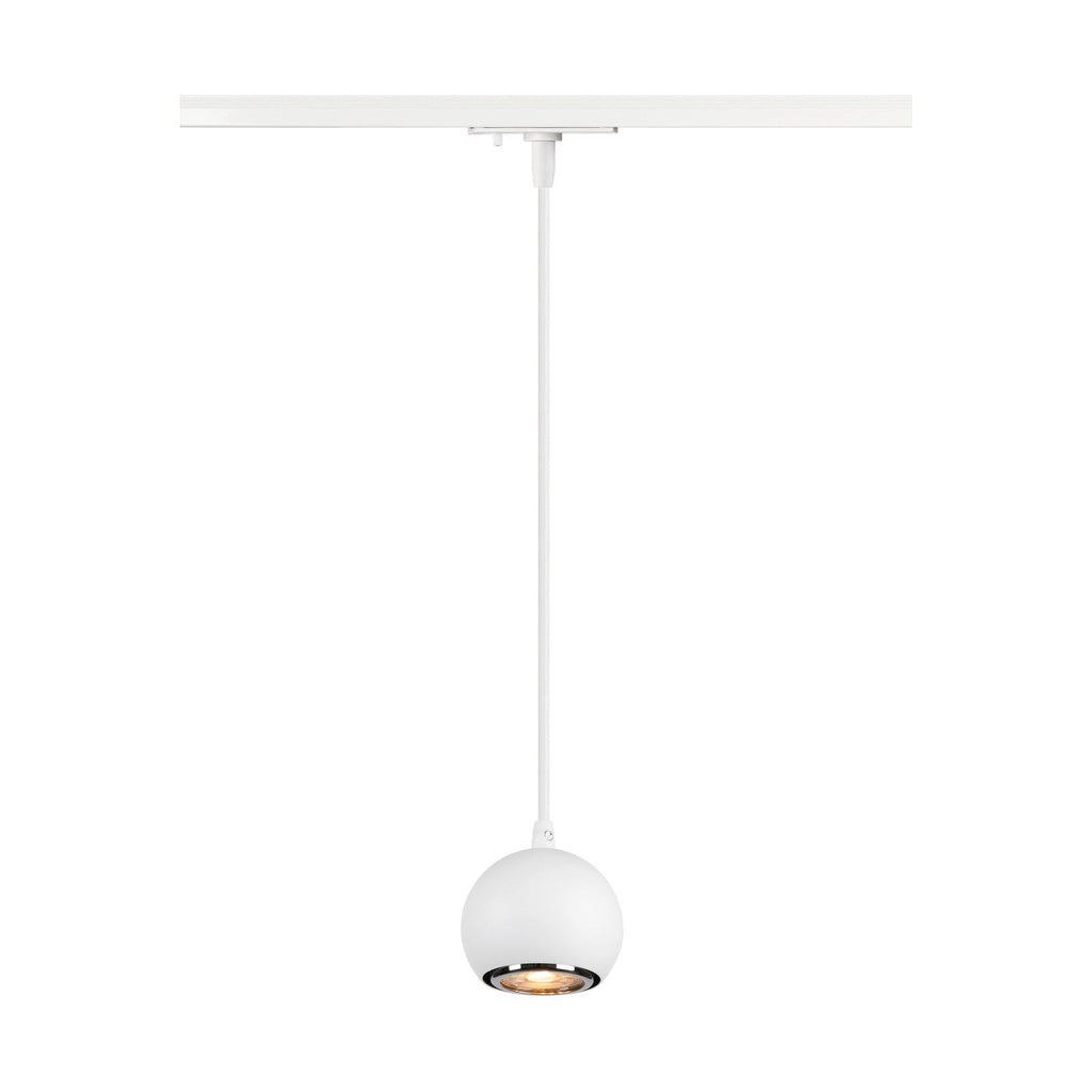 White Round track pendant light, SLV LIGHT EYE® 90, GU10, for Single Circuit White Track Lighting, 1008169