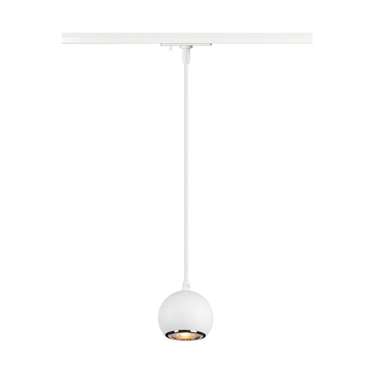 White Round track pendant light, SLV LIGHT EYE® 90, GU10, for Single Circuit White Track Lighting, 1008169