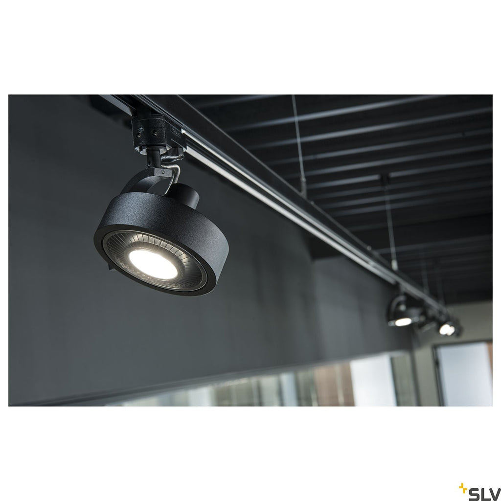 SLV KALU TRACK QPAR111 lamp head, black, incl. 3-circuit adapter 152610