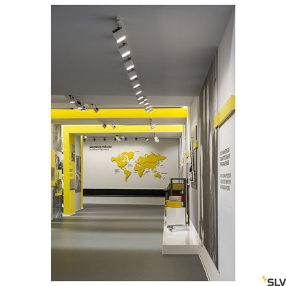 SLV EURO CUBE SPOT, white, 60°, 4000K COB LED, CRI90, incl. 3-circuit adapter 152781