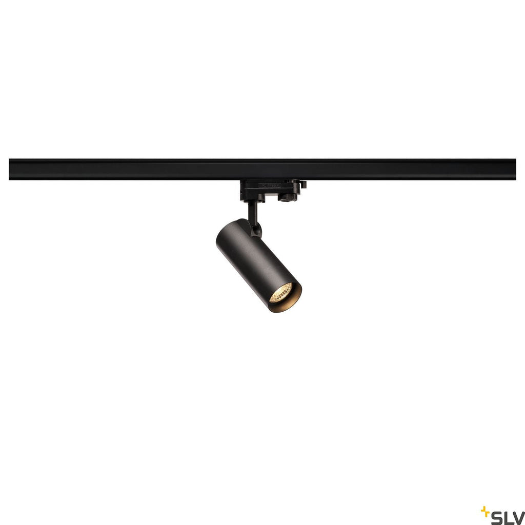 SLV HELIA 50 LED Spot for 3 circuit High-voltage Track System, 3000K, black, 35°, incl. 3 circuit adapter 152960