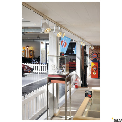 SLV EURO SPOT ES111, round, white, GU10, max. 75W, incl. 3- circuit adapter 153421