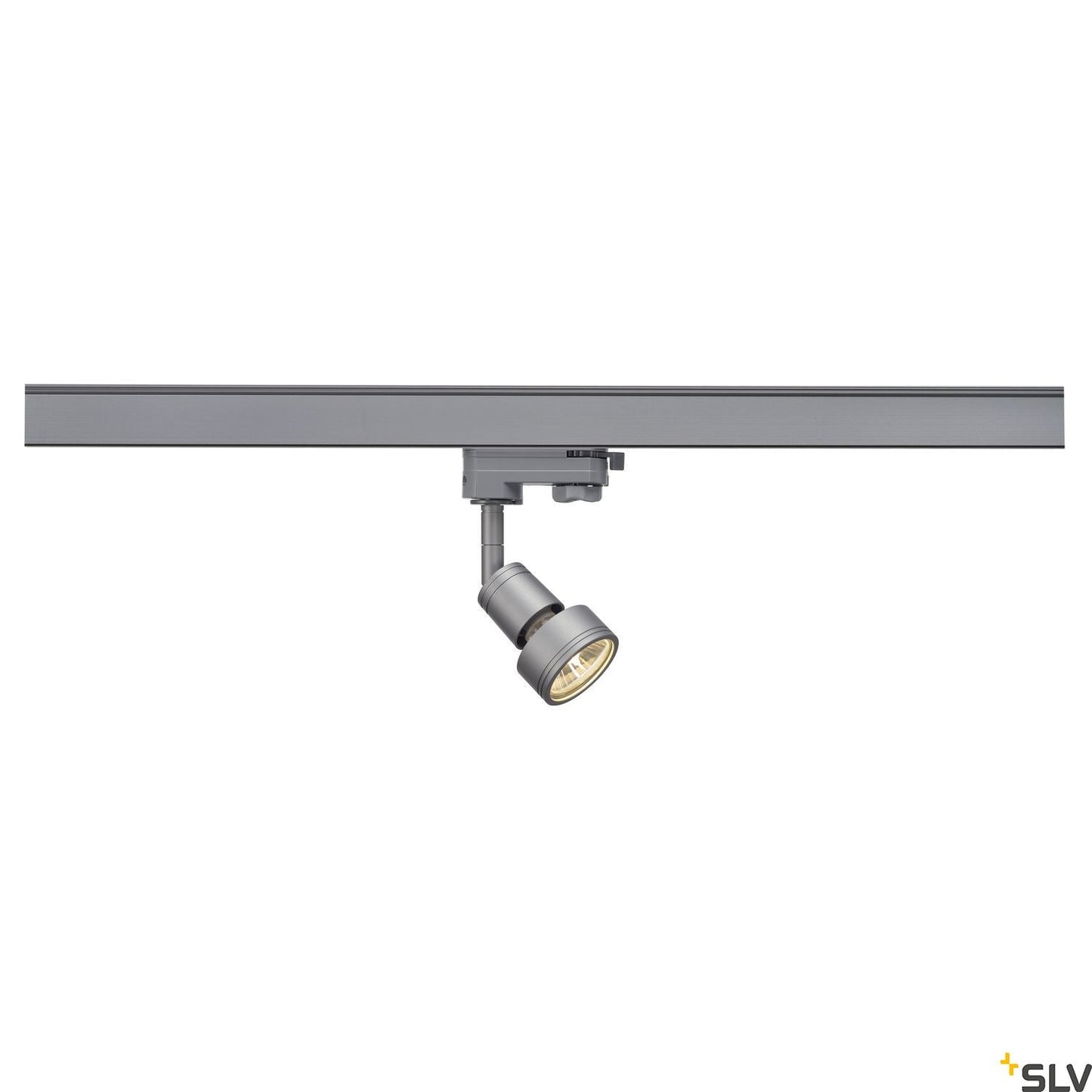 SLV PURI lamp head, silver-grey, GU10, max. 50W, incl. 3- circuit adapter 153564