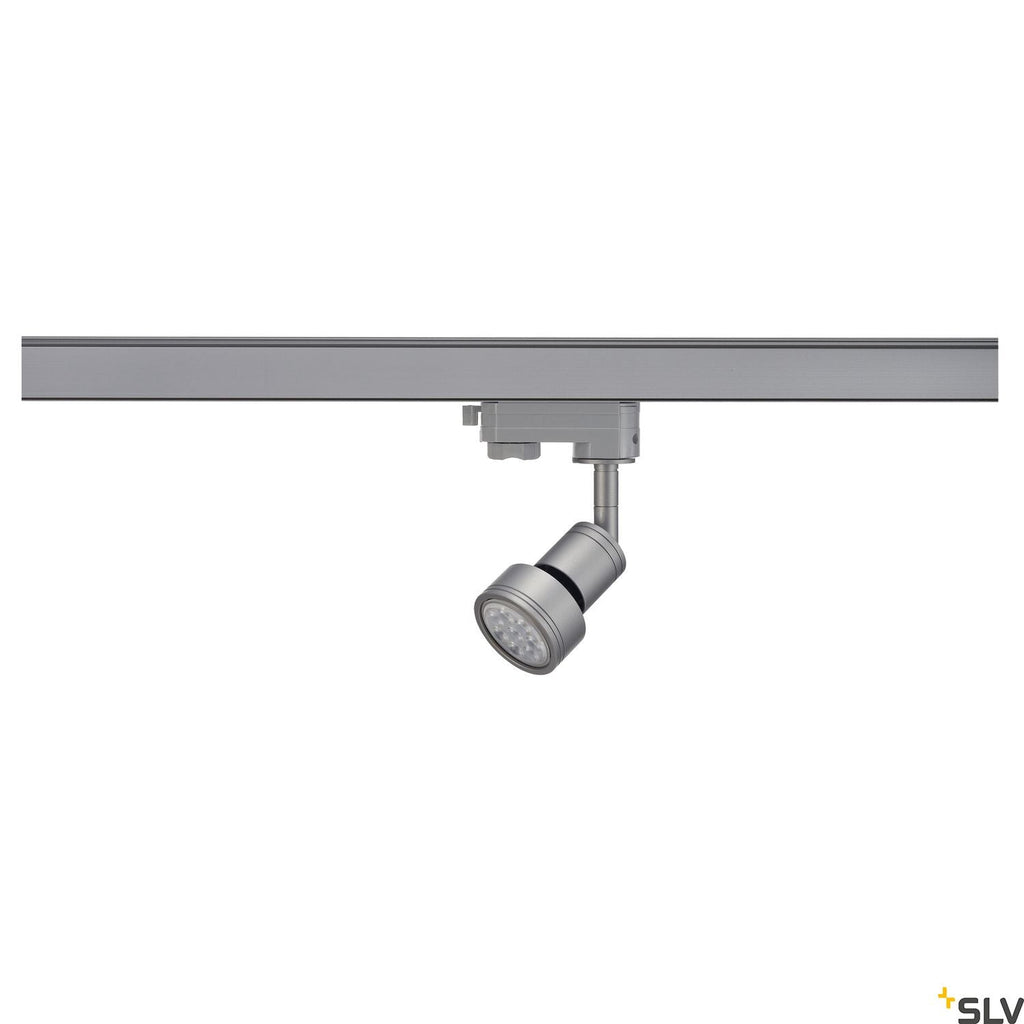 SLV PURI lamp head, silver-grey, GU10, max. 50W, incl. 3- circuit adapter 153564