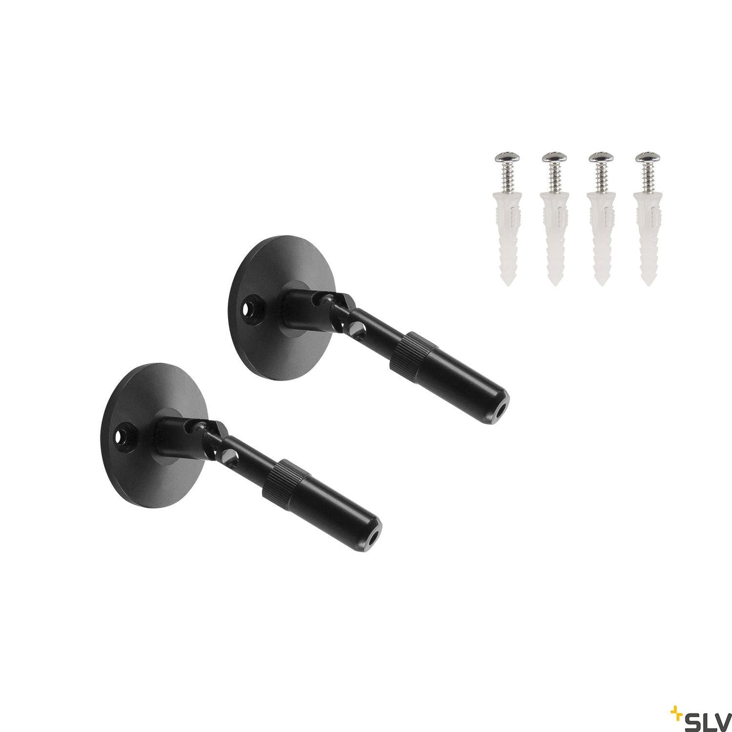 SLV WALL BRACKET, for TENSEO low-voltage cable system, long, black, 2 pieces 186310 - Track Lighting Company