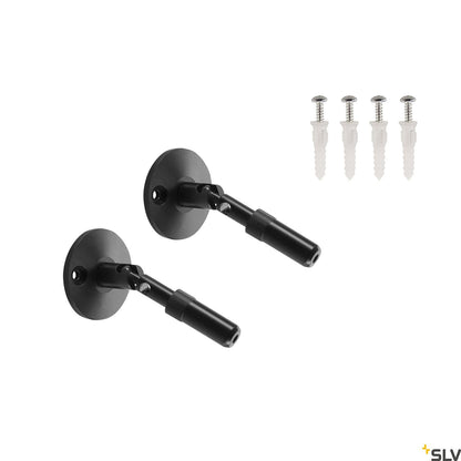 SLV WALL BRACKET, for TENSEO low-voltage cable system, long, black, 2 pieces 186310 - Track Lighting Company