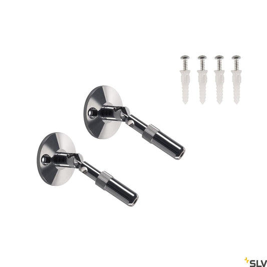 SLV Wall bracket for low-voltage wire system, chrome, 2 pieces, 10cm 186312