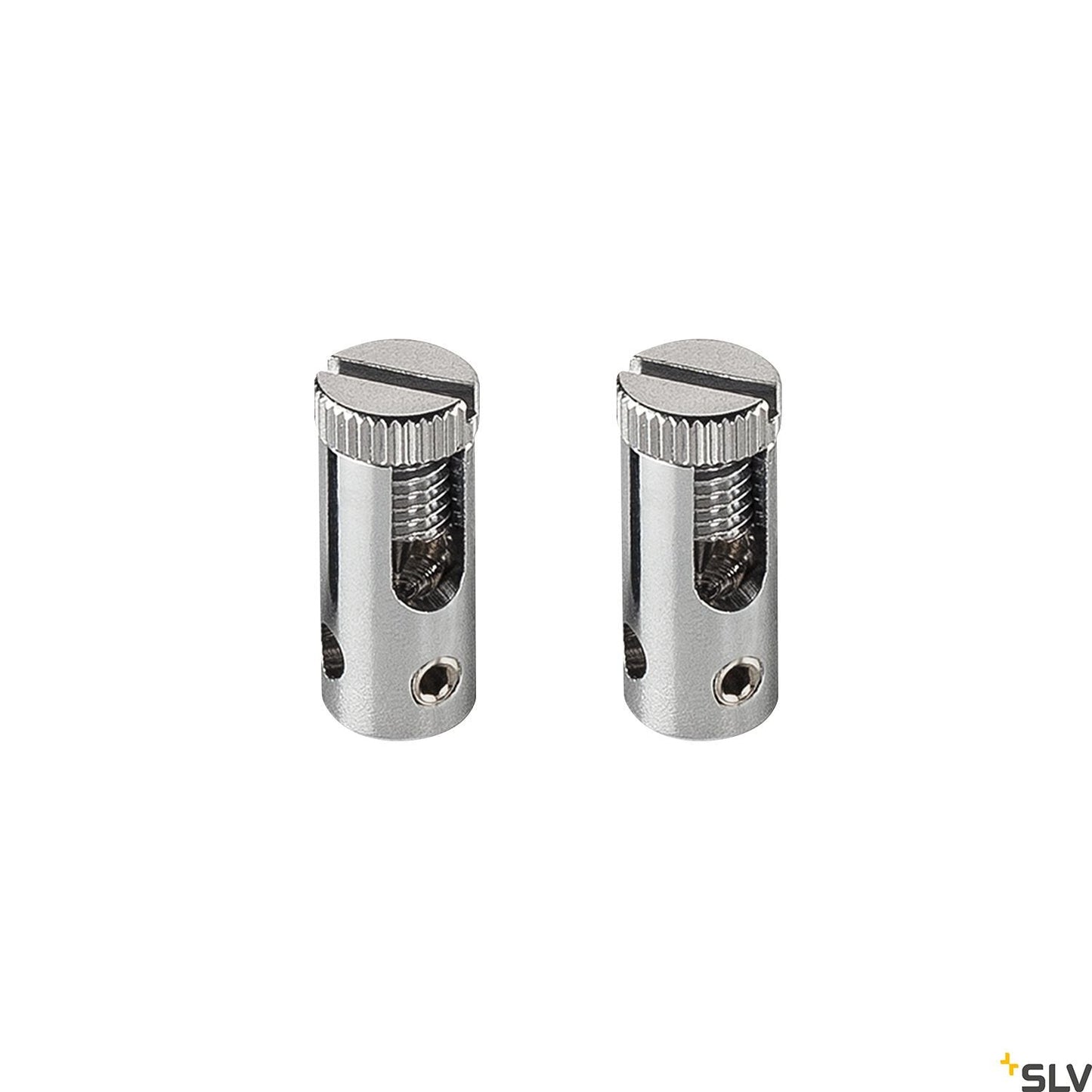 SLV Feed-in for low-voltage wire system, chrome, 2 pieces, max. 25A 186352