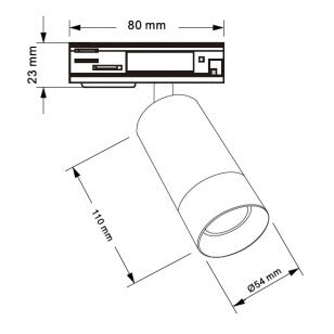 Black Track Light Fitting Shooter GU10 - Single Circuit Track Light Matt Black Honeycombed Louvre